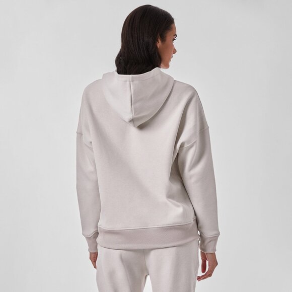 Stone Luxe Sweatshirt Hoodie Ribbed Hem with Green Drawstring and Pockets - Picture 6 of 6